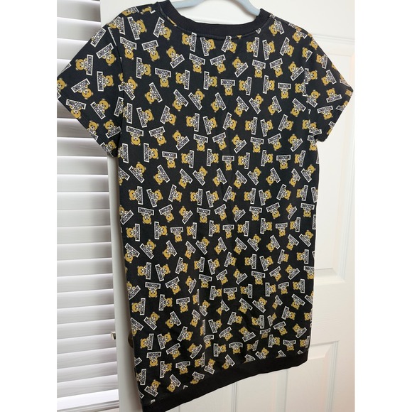 Moschino Underwear Women Black Toy Bear All Over Print T-Shirt Dress XXS - Picture 6 of 7